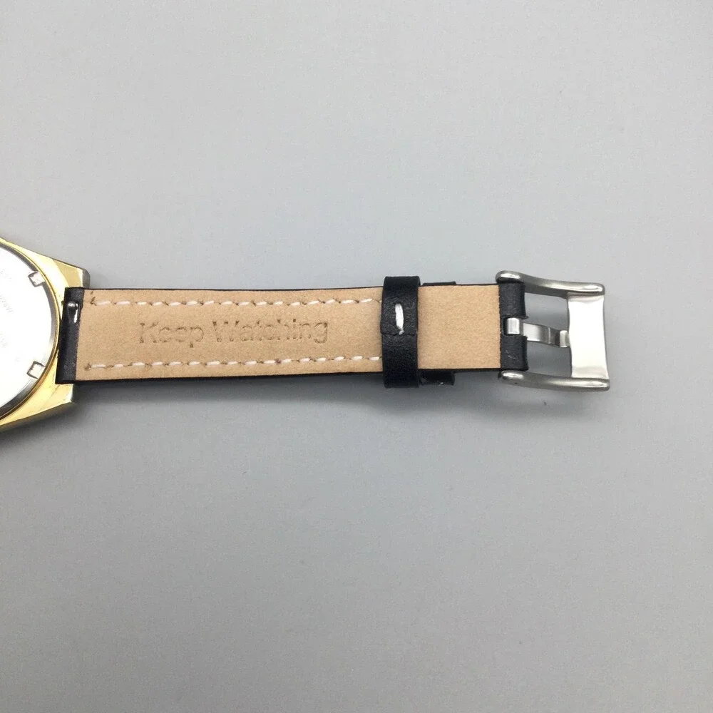 Vintage Seiko SQ 100 Mens Watch 33mm Gold Tone Day Date 6923-8010 New Battery